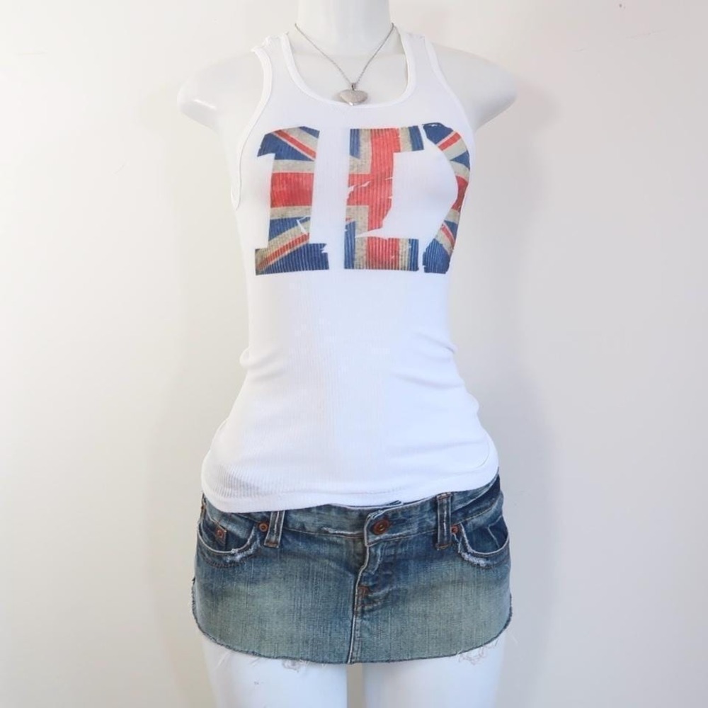 y2k one direction union jack graphic ribbed tank 1d